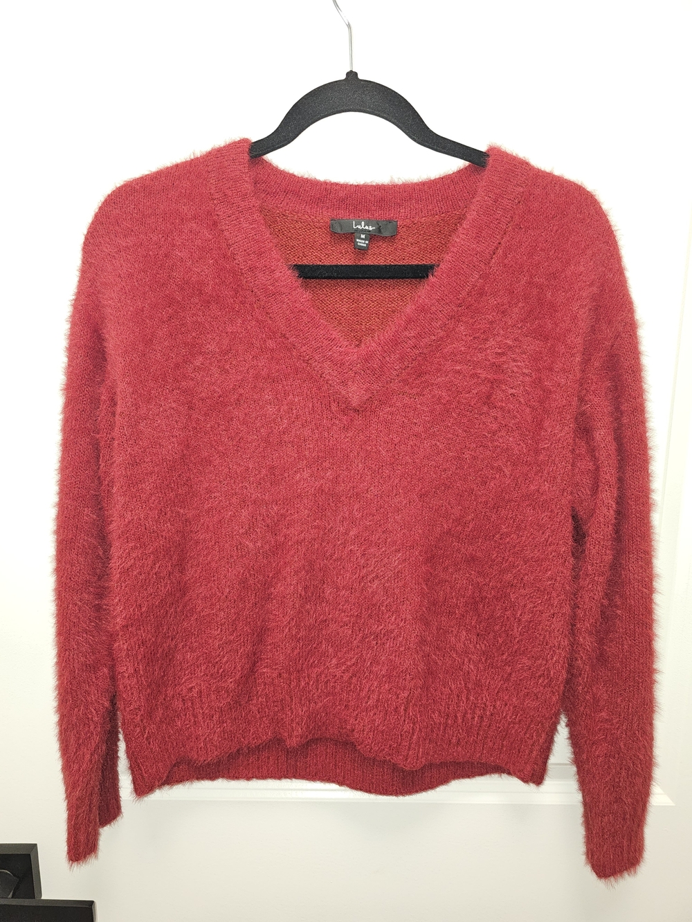 Lulus Fuzzy V-Neck Sweater - Picture 2 of 3